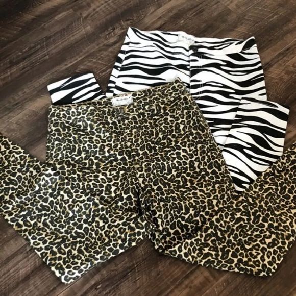 Free People Skinny Stretch Jean Leopard Tan Black 31 - Picture 5 of 5